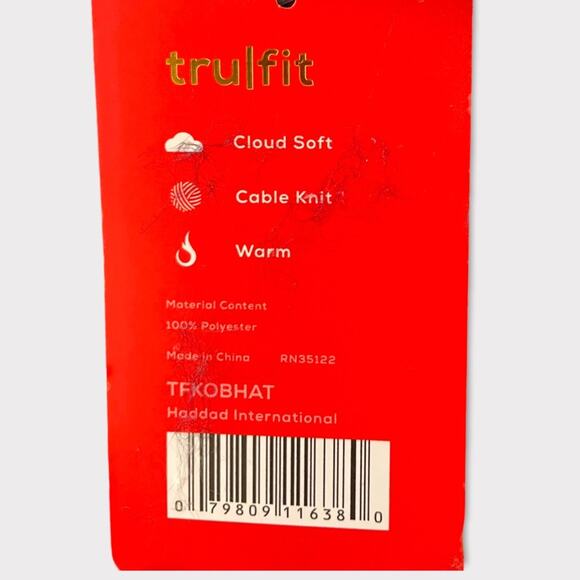 Trufit Ladies’ Cable Knit Winter Hat Blue NWT One Size - Picture 5 of 6